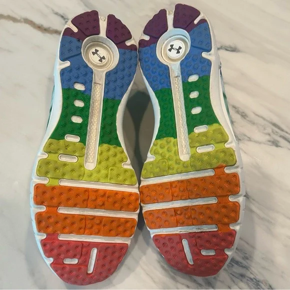 Under Armour HOVR Unisex EUC Running Shoes Sizes: Men 12.5 Women 14 Rainbow Athletic Shoes